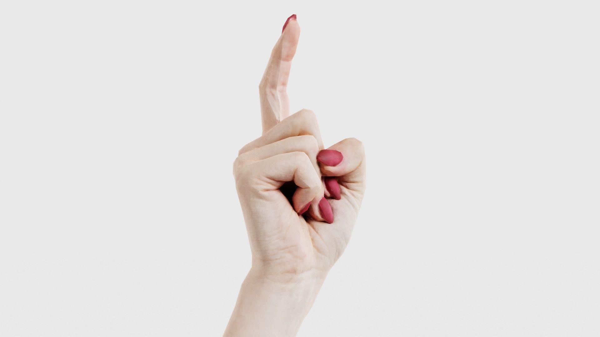 Woman Hand Sign Alphabet Z Low-poly 3D model_17