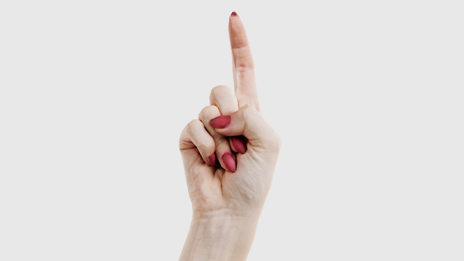 Woman Hand Sign Alphabet Z Low-poly 3D model_15