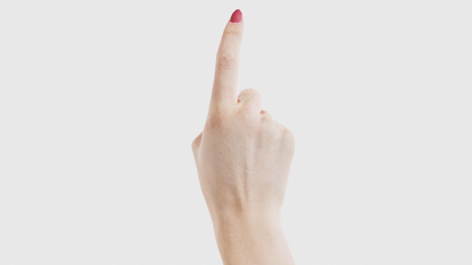Woman Hand Sign Alphabet Z Low-poly 3D model_21