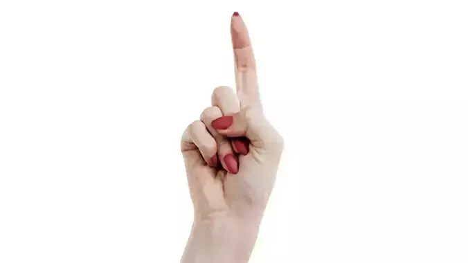 Woman Hand Sign Alphabet Z Low-poly 3D model