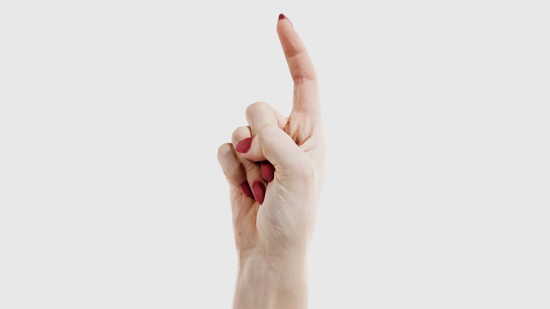Woman Hand Sign Alphabet Z Low-poly 3D model_26