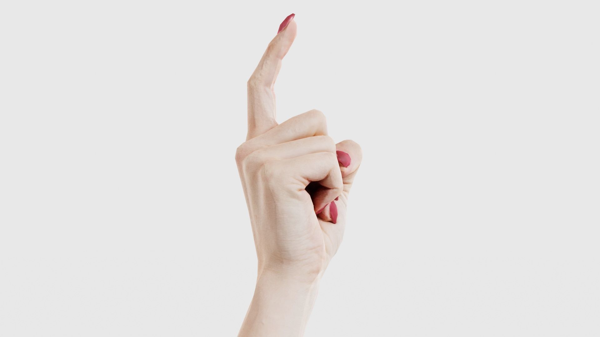 Woman Hand Sign Alphabet Z Low-poly 3D model_18