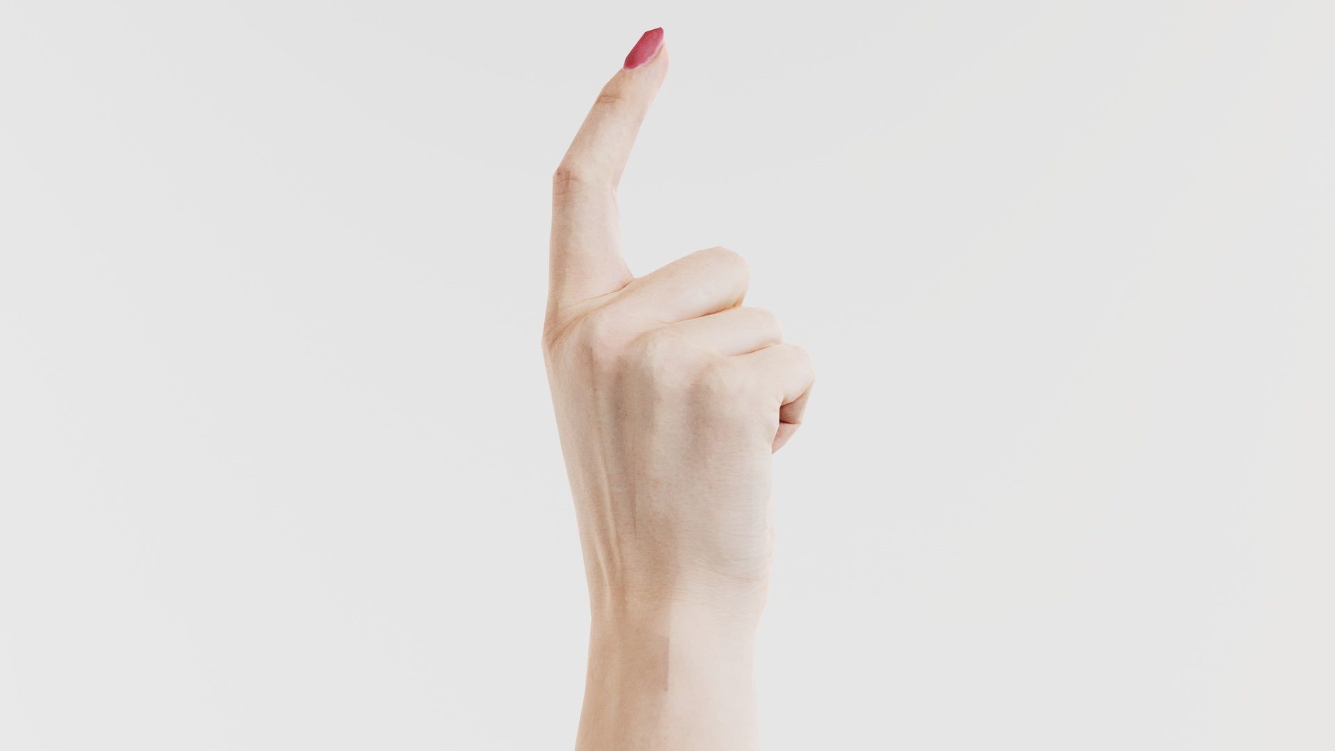 Woman Hand Sign Alphabet Z Low-poly 3D model_1