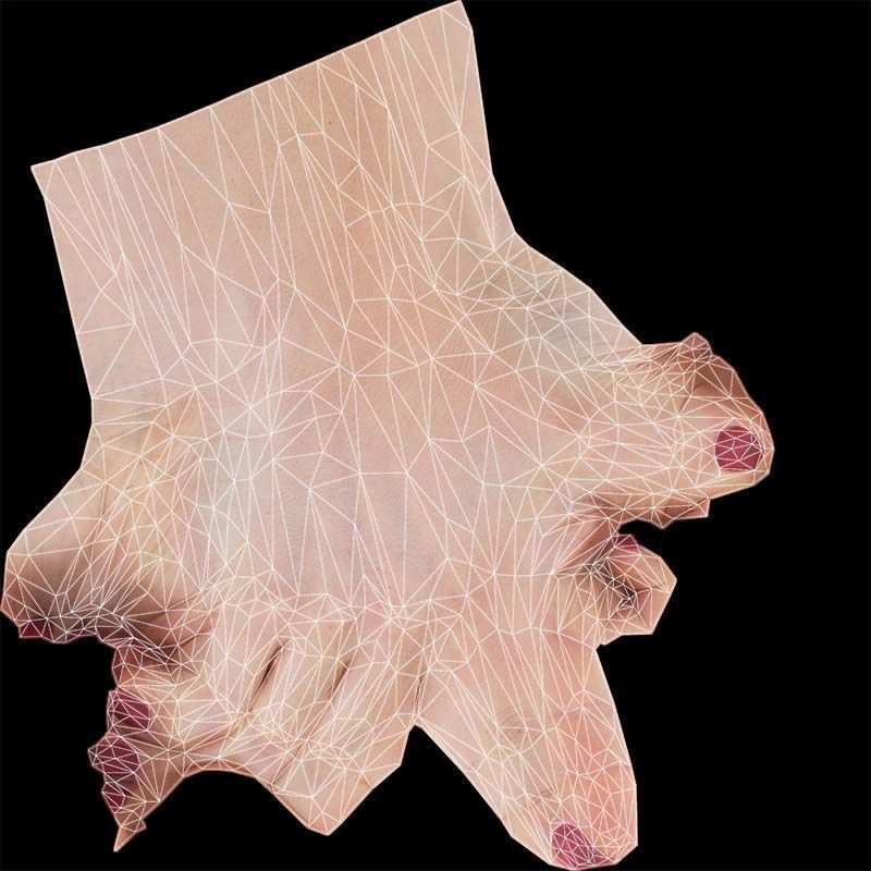 Woman Hand Sign Numbers 1 Low-poly 3D model_14