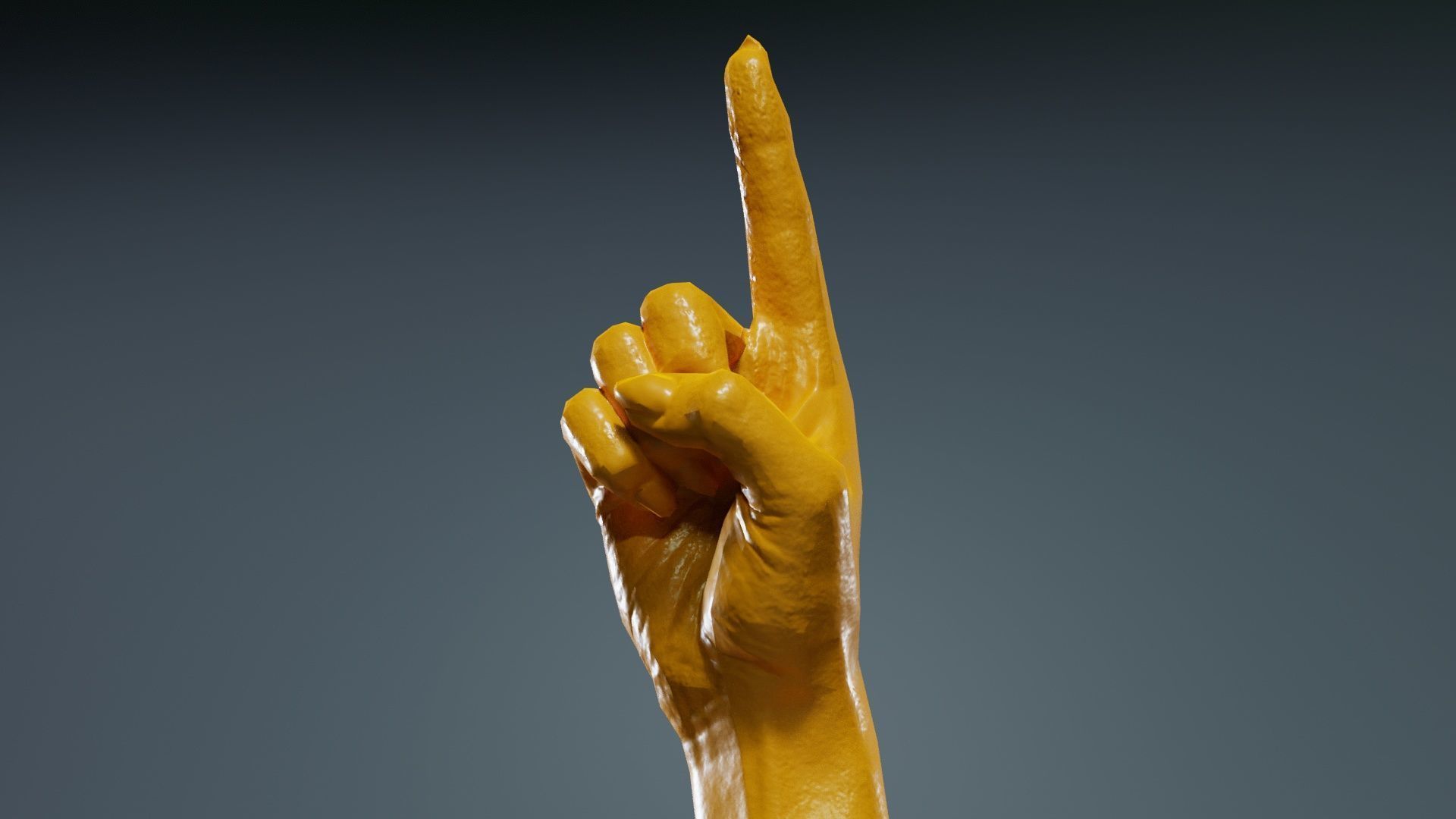 Woman Hand Sign Numbers 1 Low-poly 3D model_12