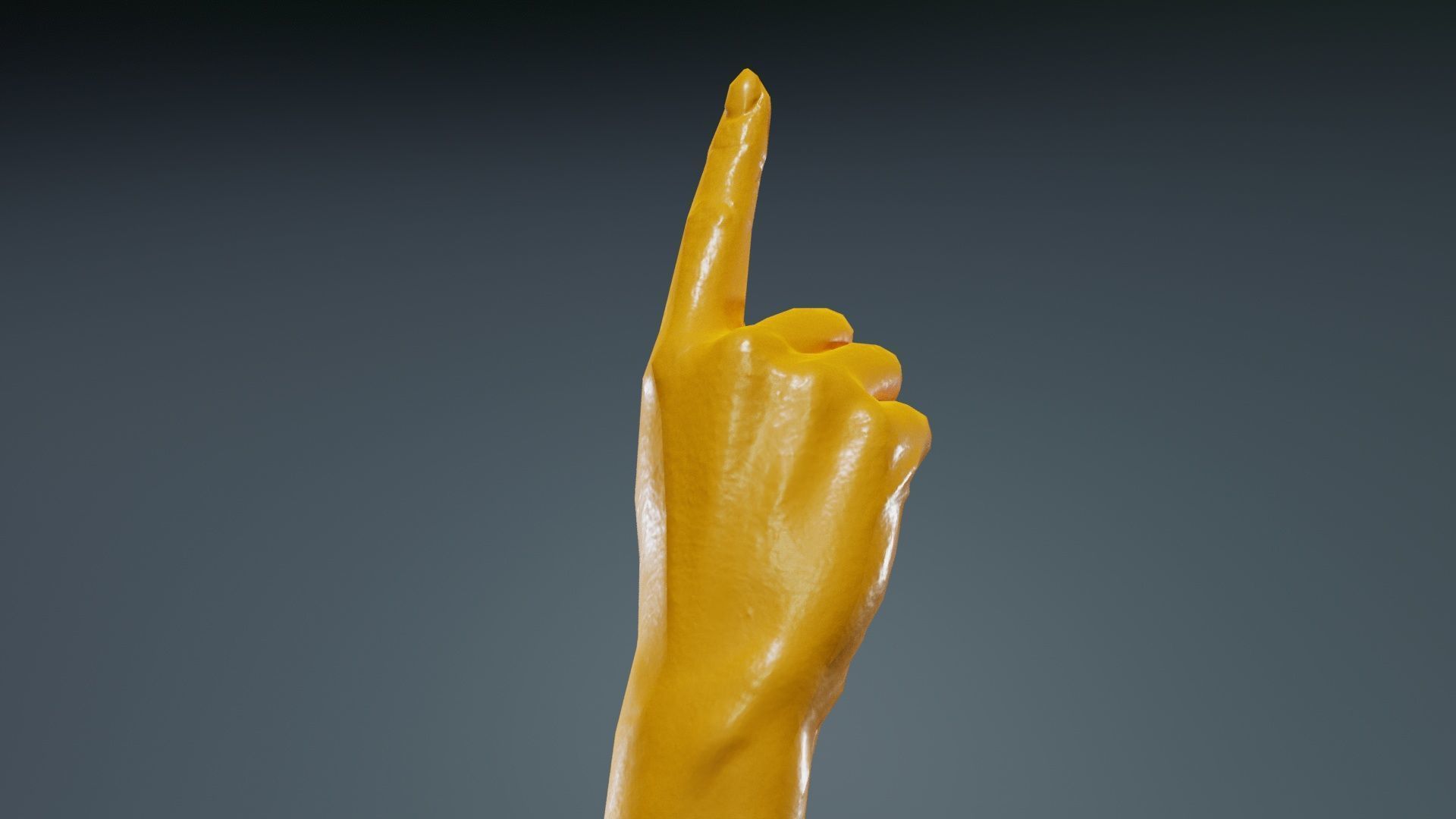 Woman Hand Sign Numbers 1 Low-poly 3D model_13