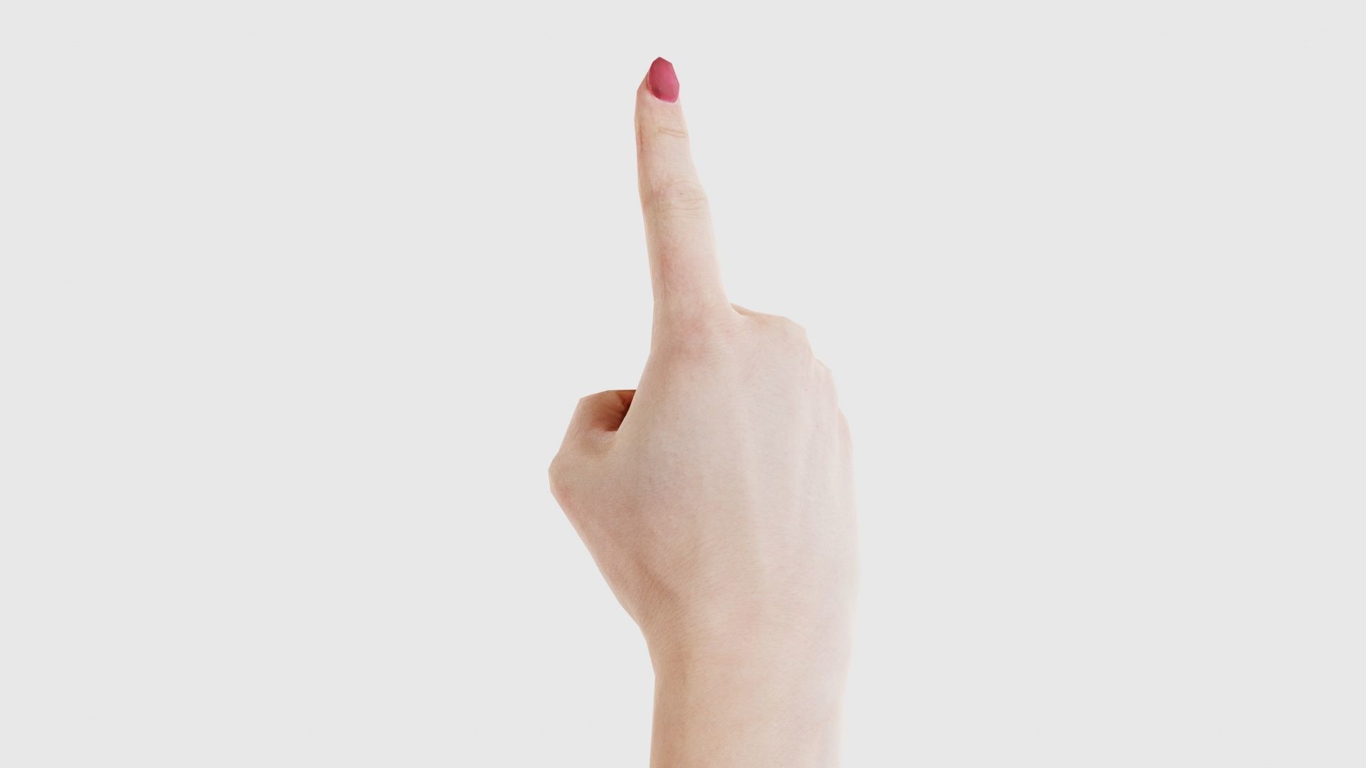 Woman Hand Sign Numbers 1 Low-poly 3D model_23