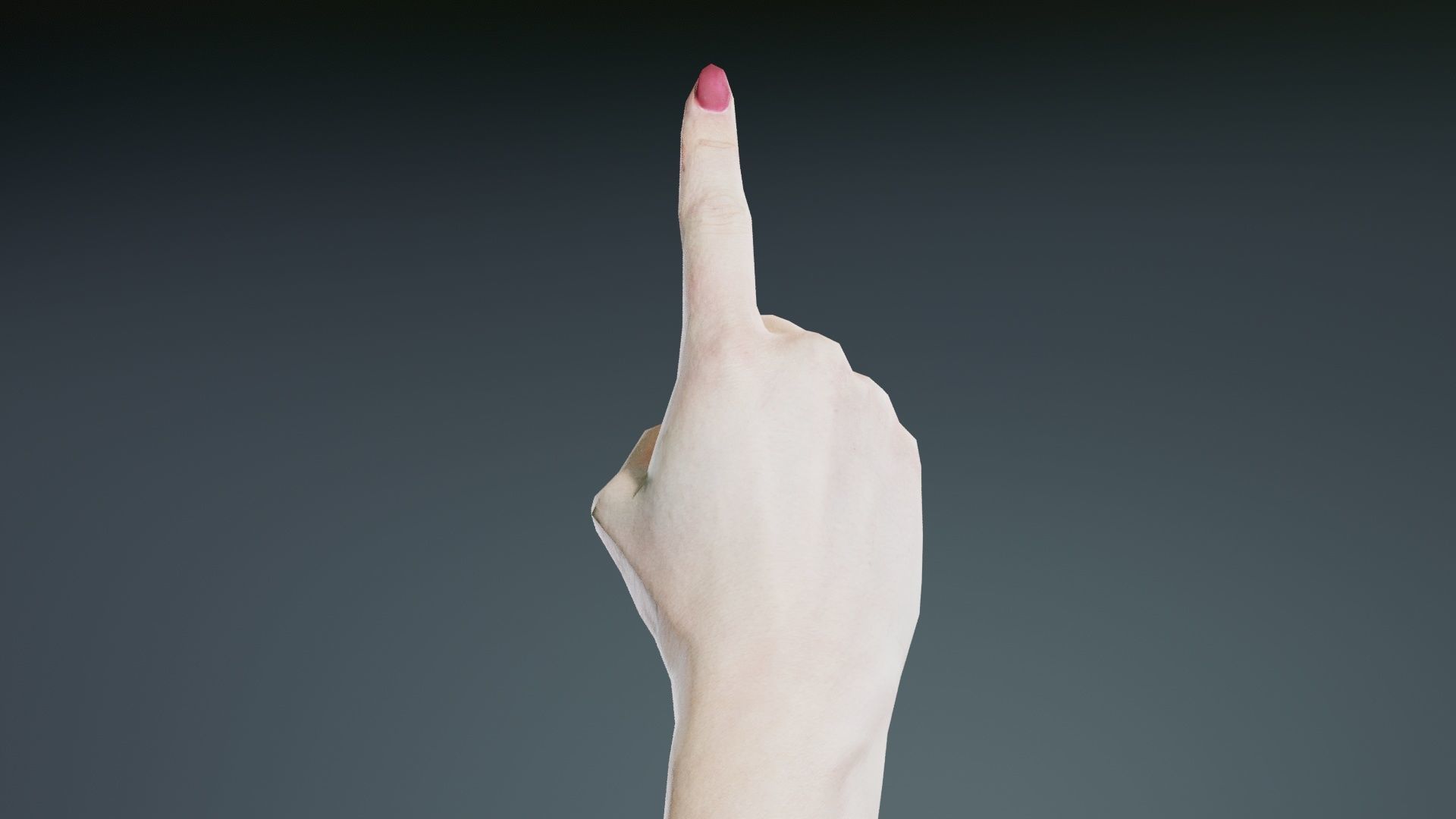 Woman Hand Sign Numbers 1 Low-poly 3D model_3