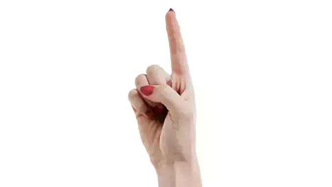 Woman Hand Sign Numbers 1 Low-poly 3D model