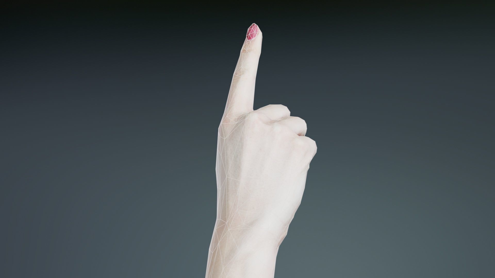 Woman Hand Sign Numbers 1 Low-poly 3D model_10