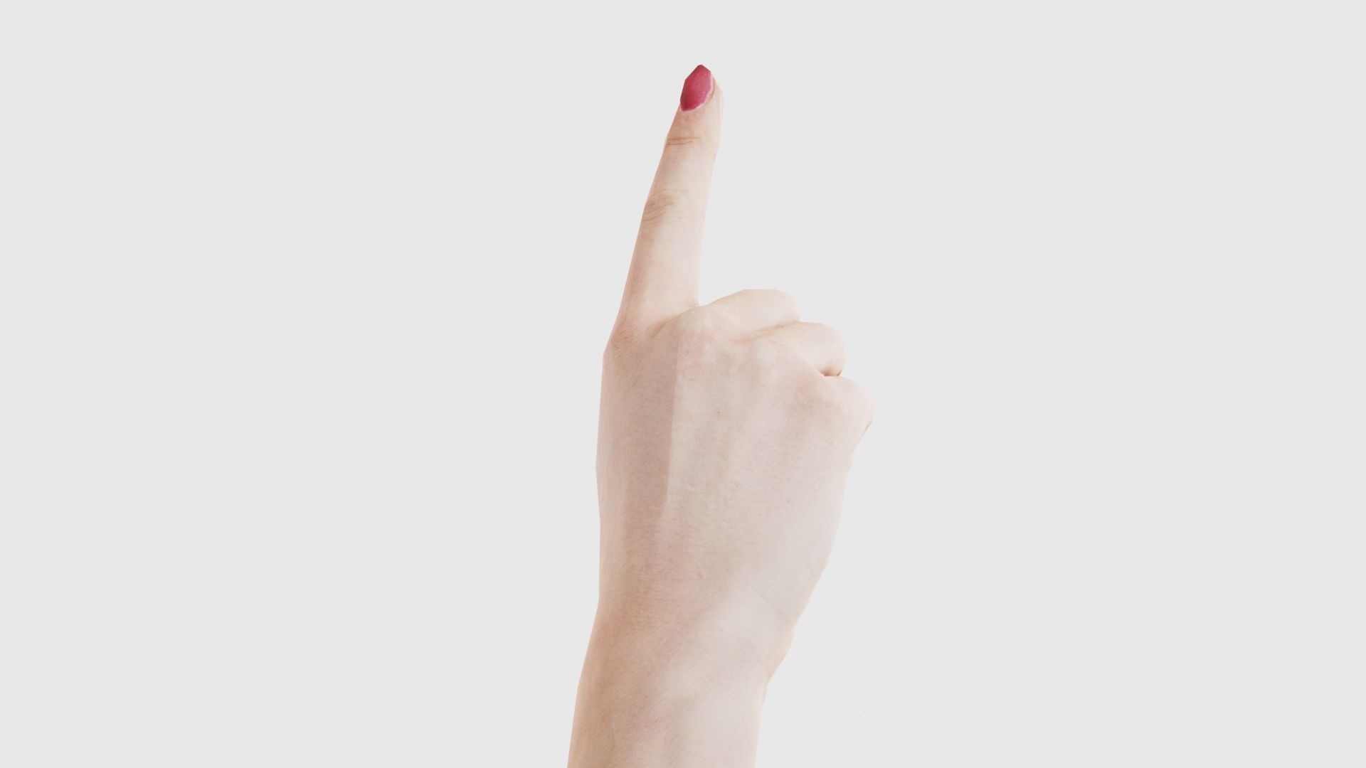 Woman Hand Sign Numbers 1 Low-poly 3D model_21