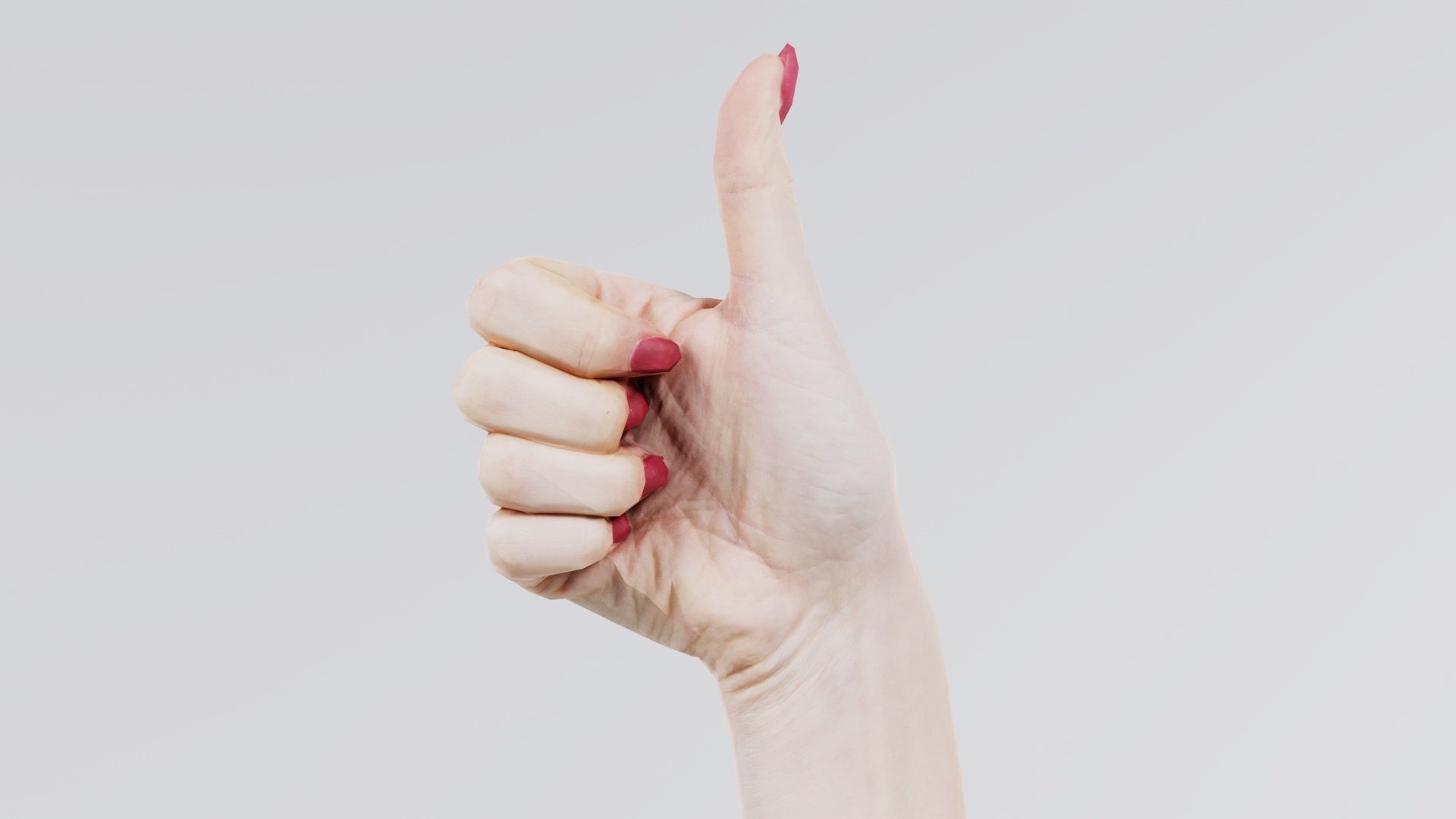 Woman Hand Sign Numbers 10 Low-poly 3D model_1