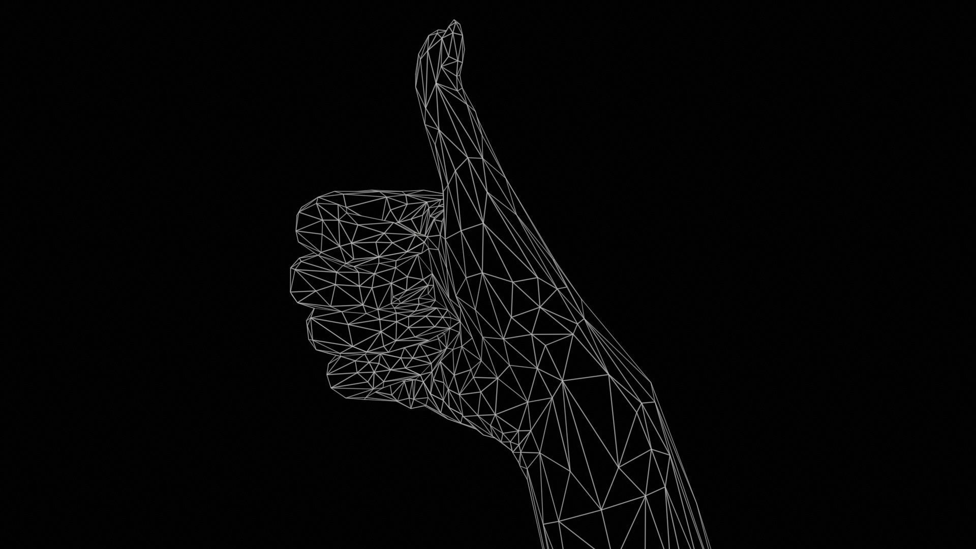 Woman Hand Sign Numbers 10 Low-poly 3D model_11