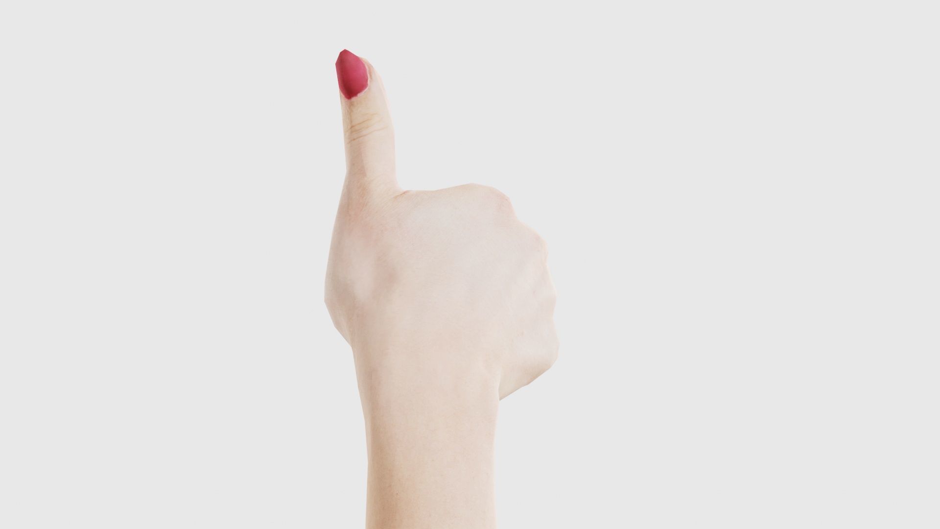 Woman Hand Sign Numbers 10 Low-poly 3D model_24