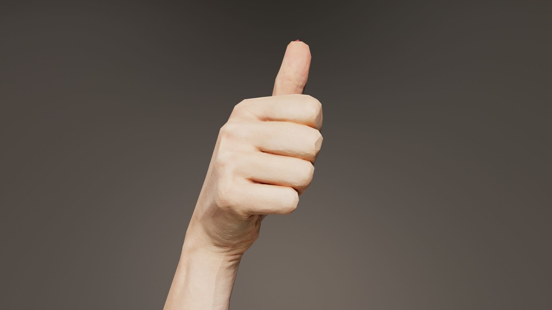 Woman Hand Sign Numbers 10 Low-poly 3D model_5