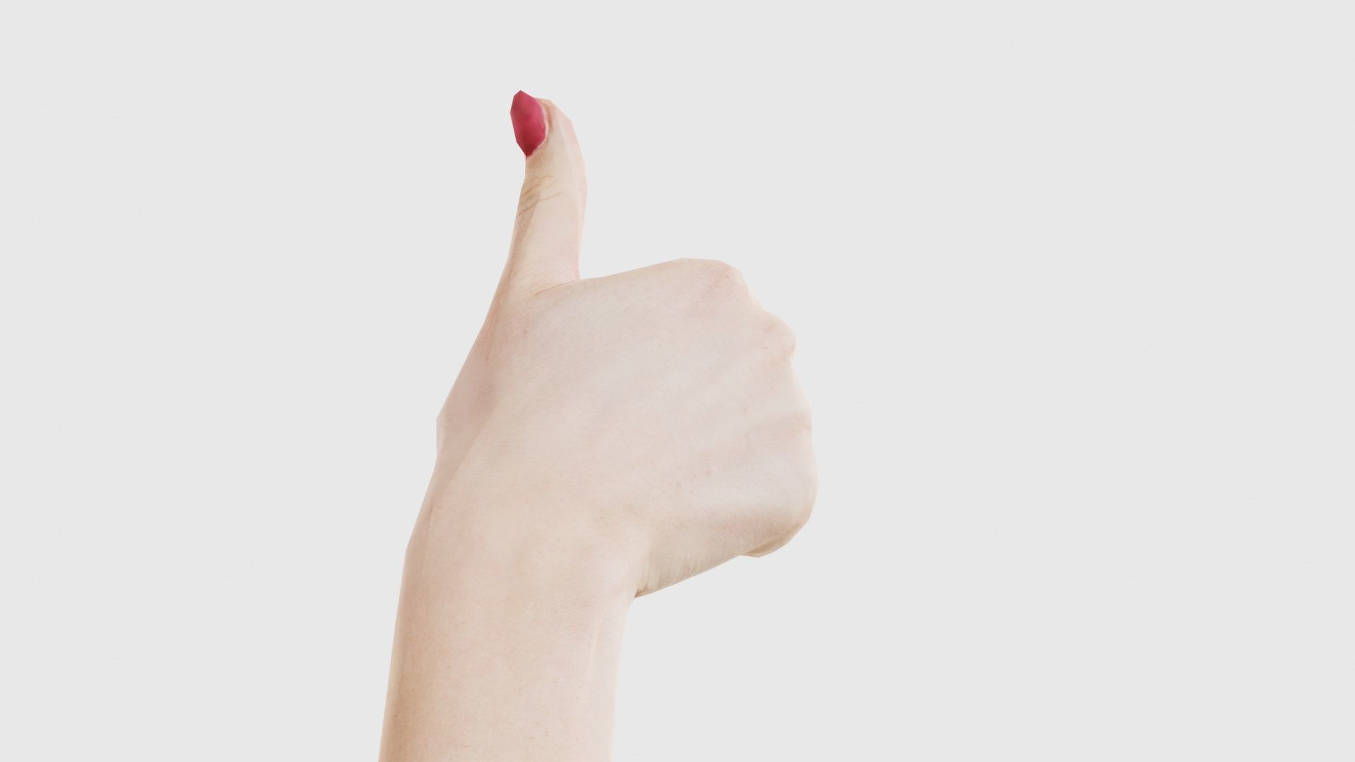 Woman Hand Sign Numbers 10 Low-poly 3D model_23