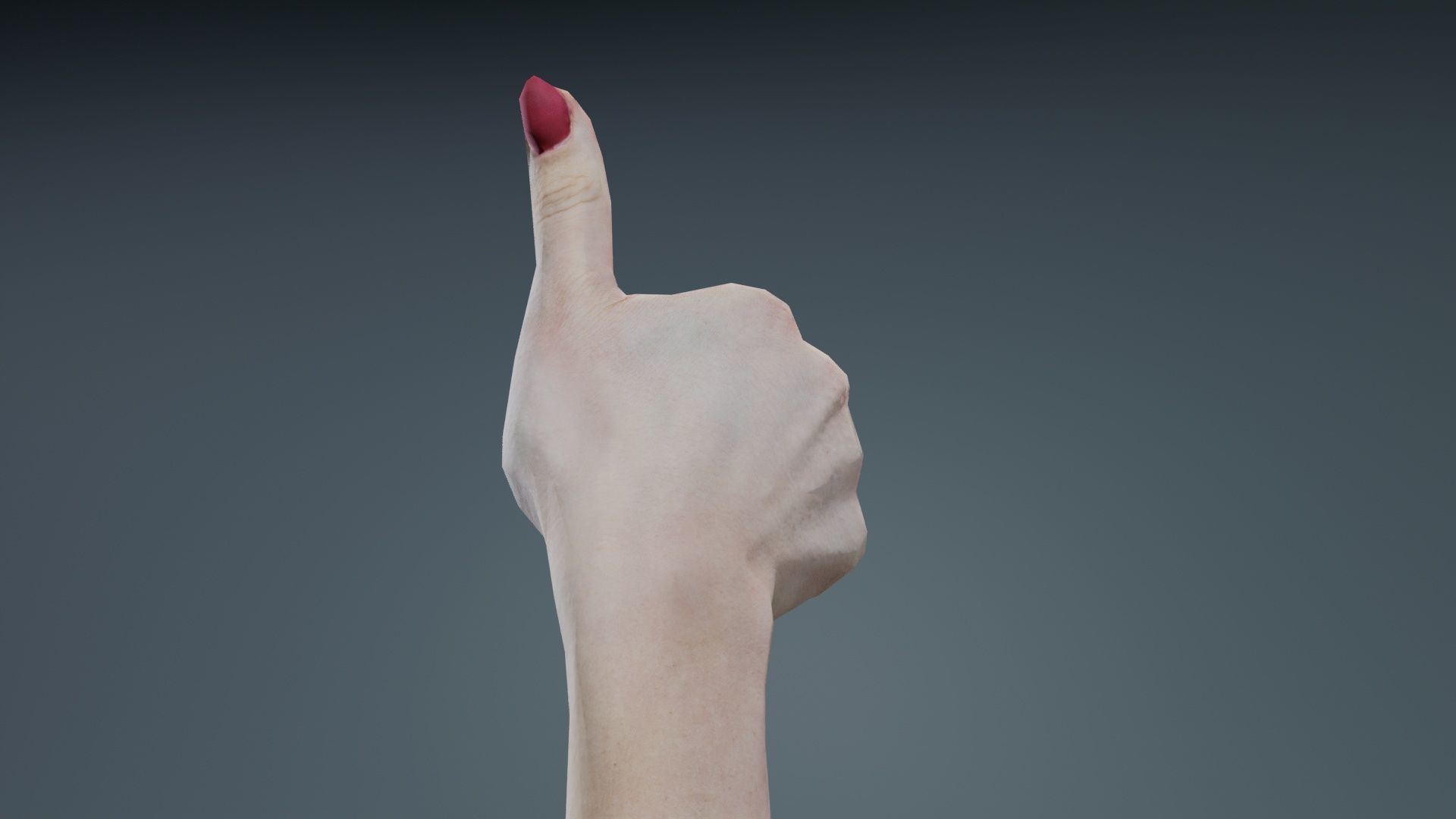 Woman Hand Sign Numbers 10 Low-poly 3D model_8