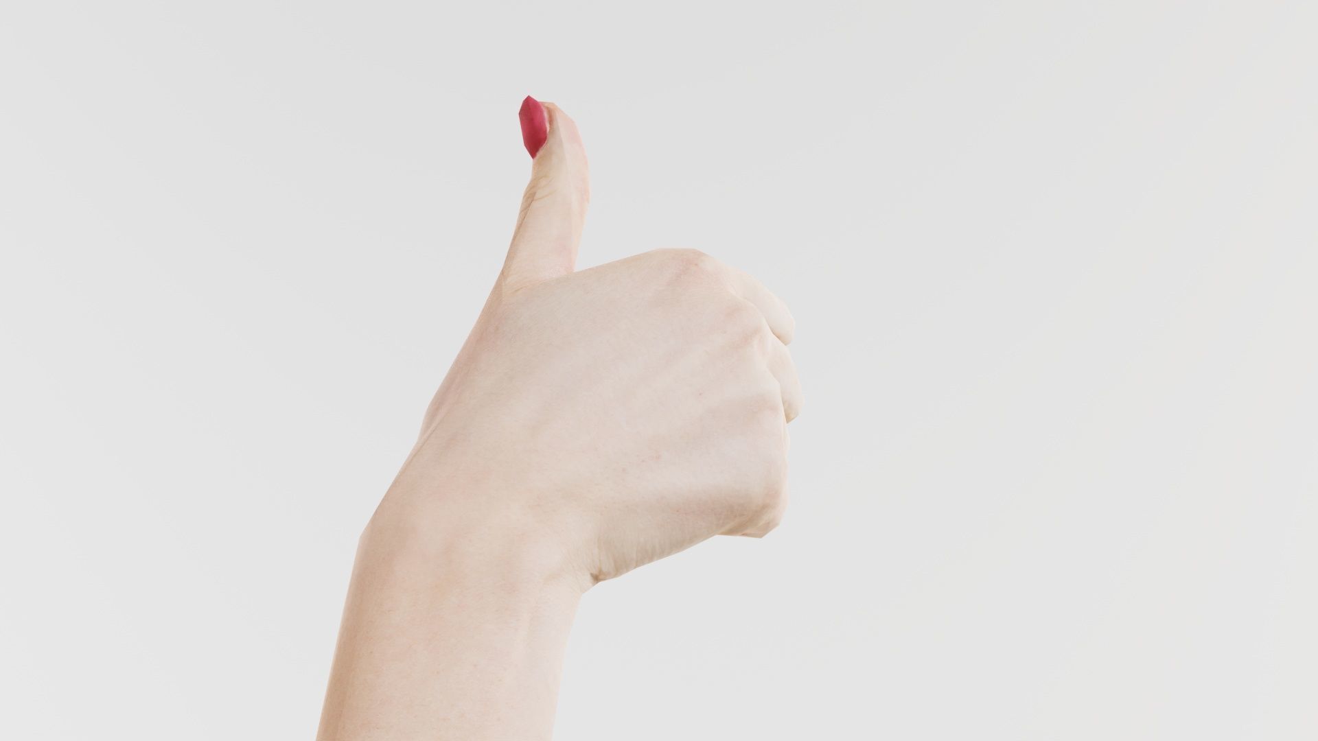 Woman Hand Sign Numbers 10 Low-poly 3D model_6