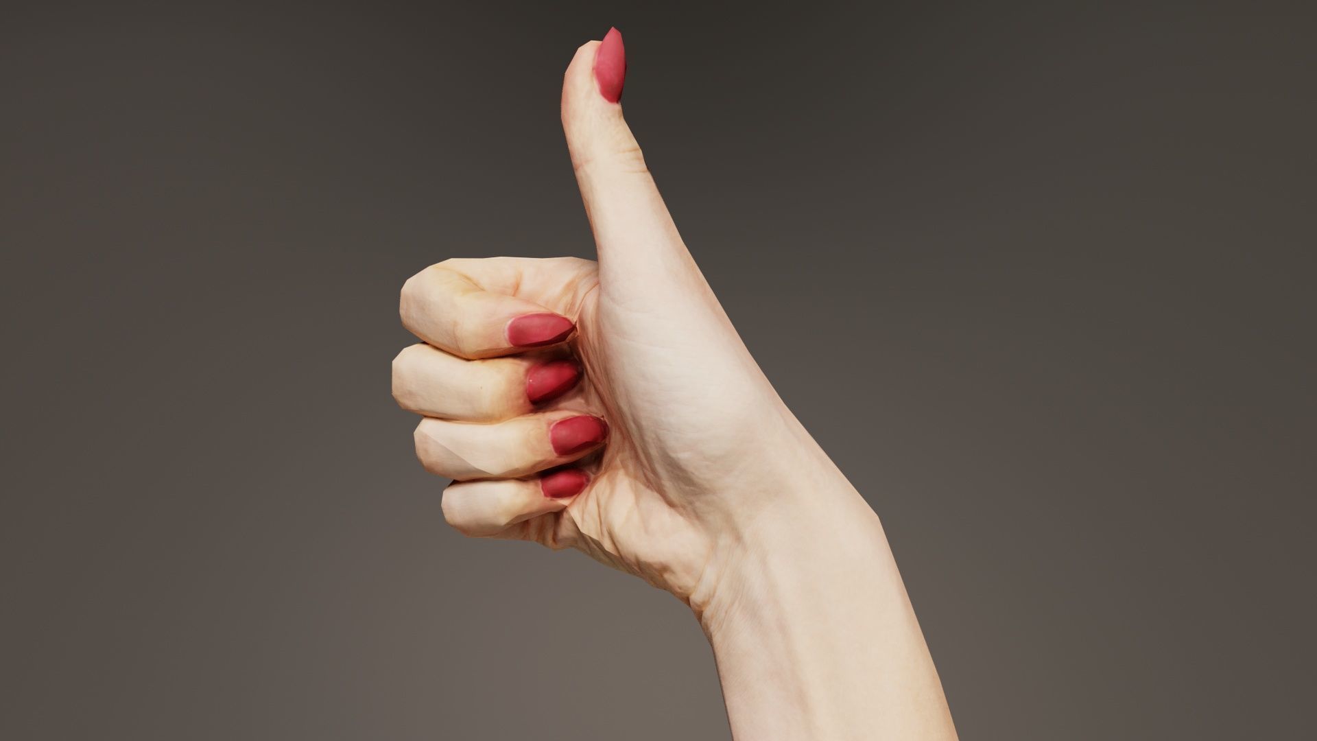 Woman Hand Sign Numbers 10 Low-poly 3D model_2