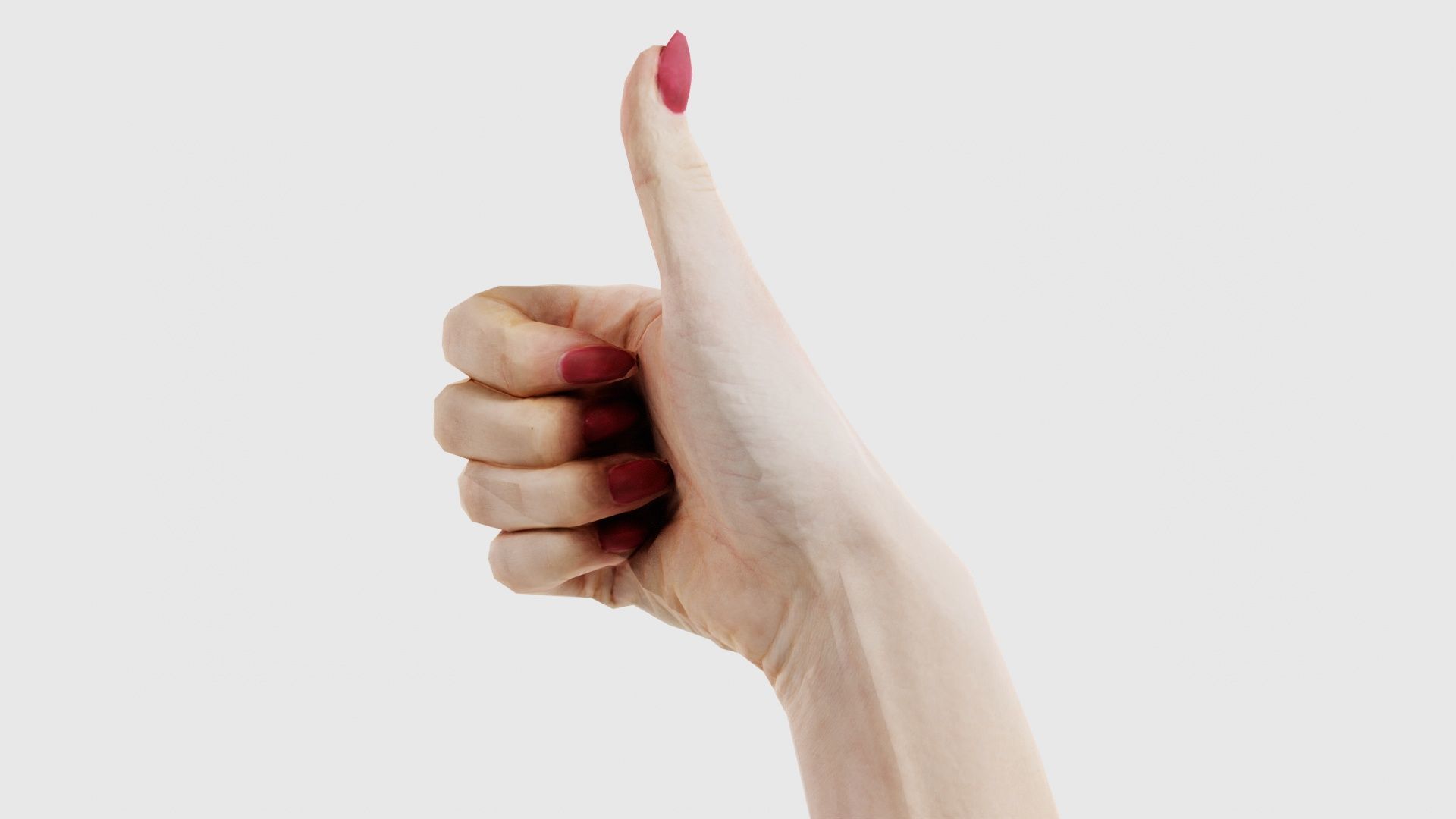 Woman Hand Sign Numbers 10 Low-poly 3D model_15