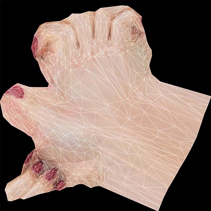 Woman Hand Sign Numbers 10 Low-poly 3D model_14