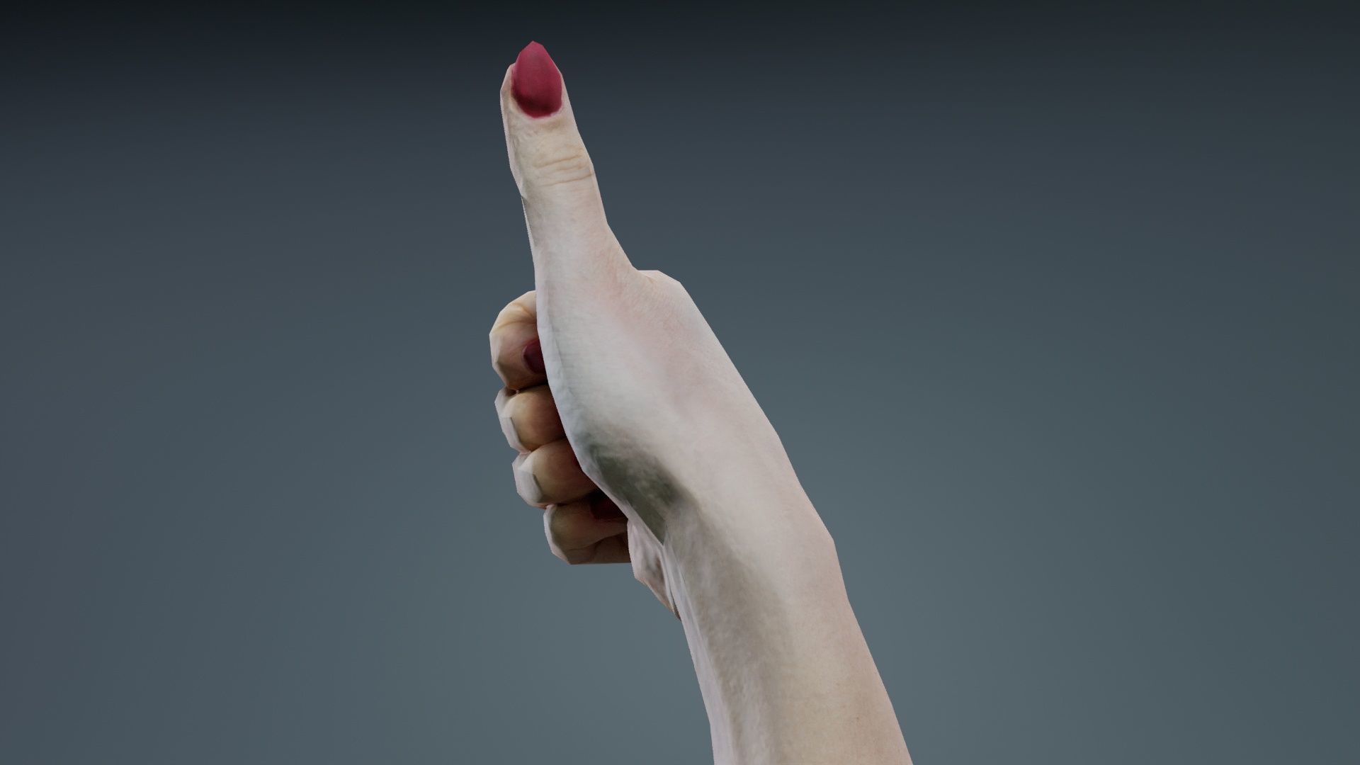 Woman Hand Sign Numbers 10 Low-poly 3D model_7