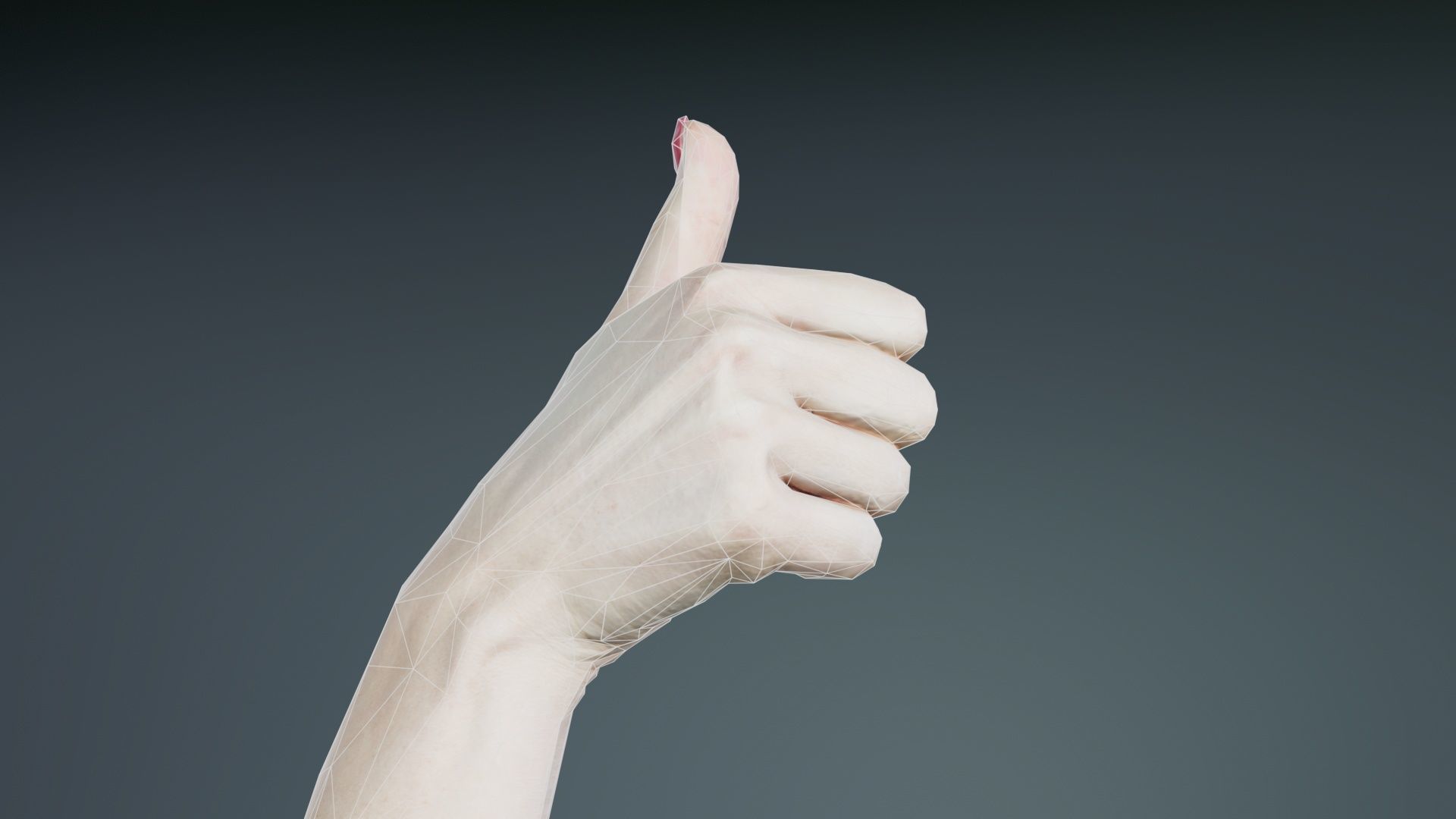 Woman Hand Sign Numbers 10 Low-poly 3D model_10