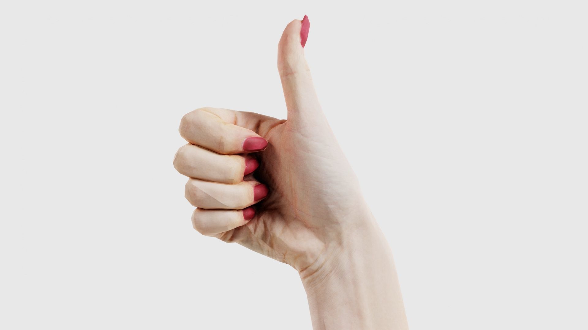 Woman Hand Sign Numbers 10 Low-poly 3D model_16