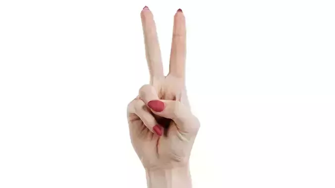 Woman Hand Sign Numbers 2