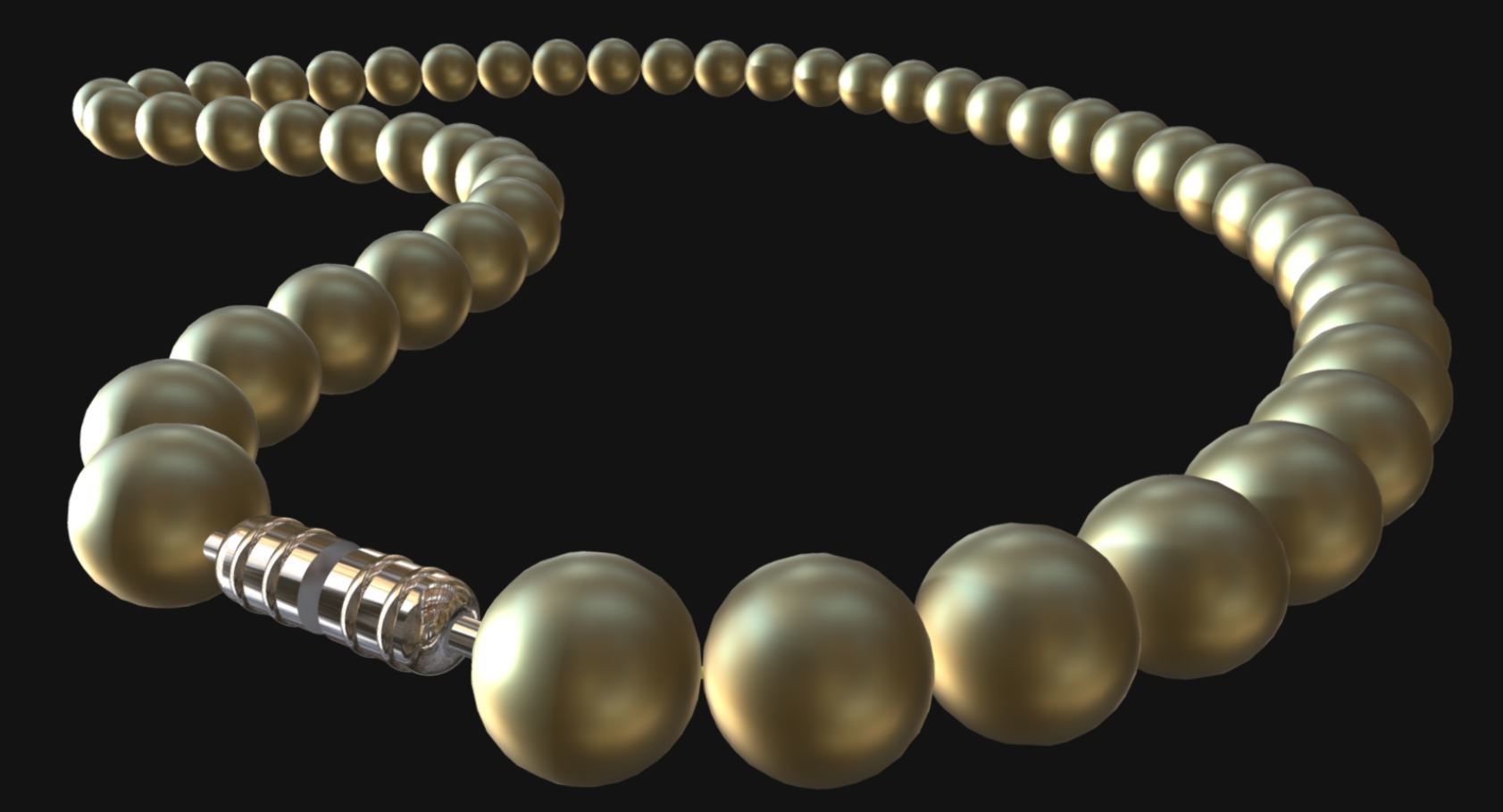 Pearl necklace 3D model_4