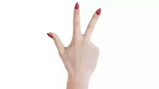 Woman Hand Sign Numbers 3