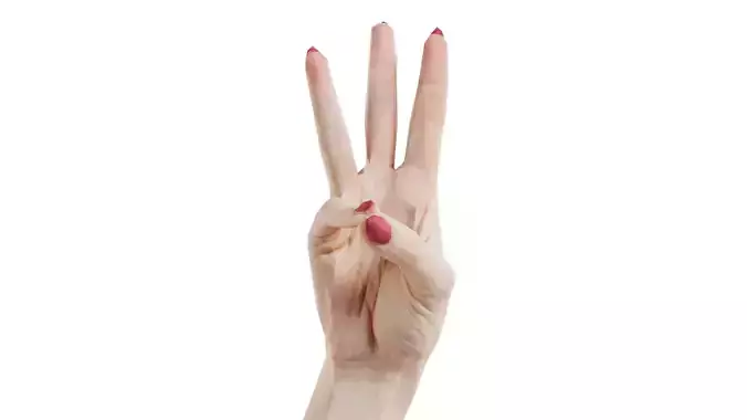 Woman Hand Sign Numbers 6