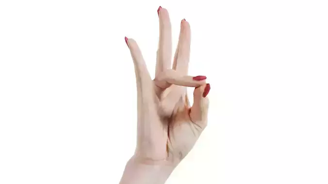 Woman Hand Sign Numbers 7