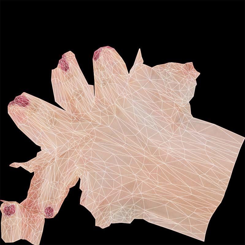 Woman Hand Sign Numbers 9 Low-poly 3D model_14