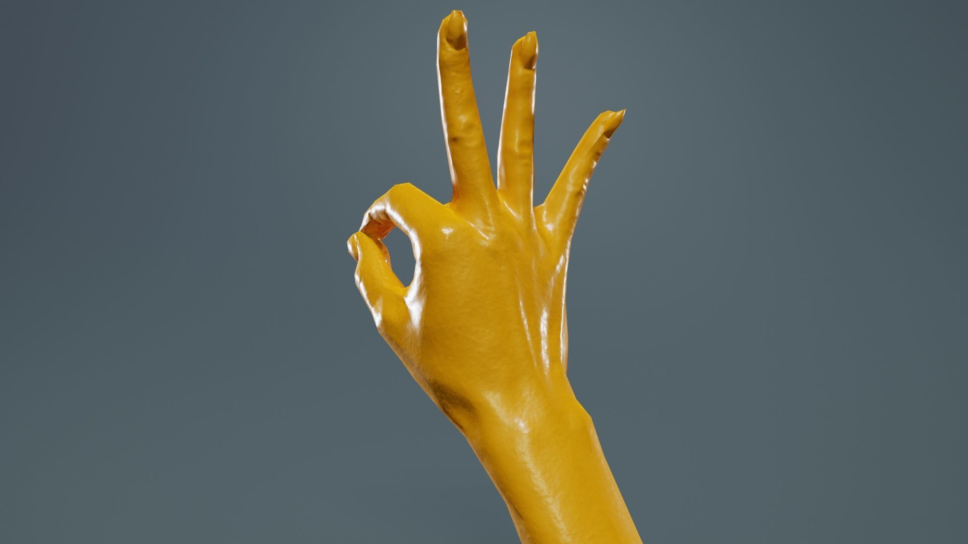 Woman Hand Sign Numbers 9 Low-poly 3D model_13