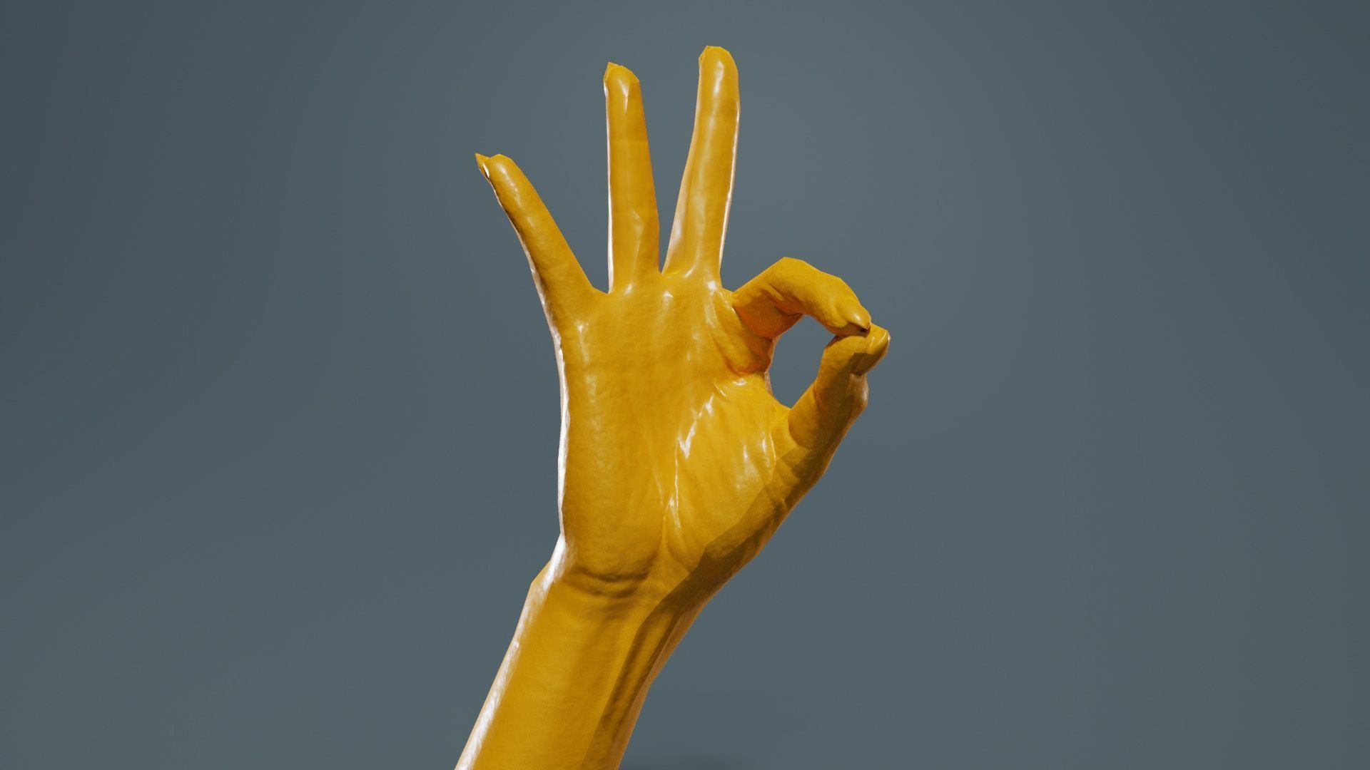 Woman Hand Sign Numbers 9 Low-poly 3D model_12