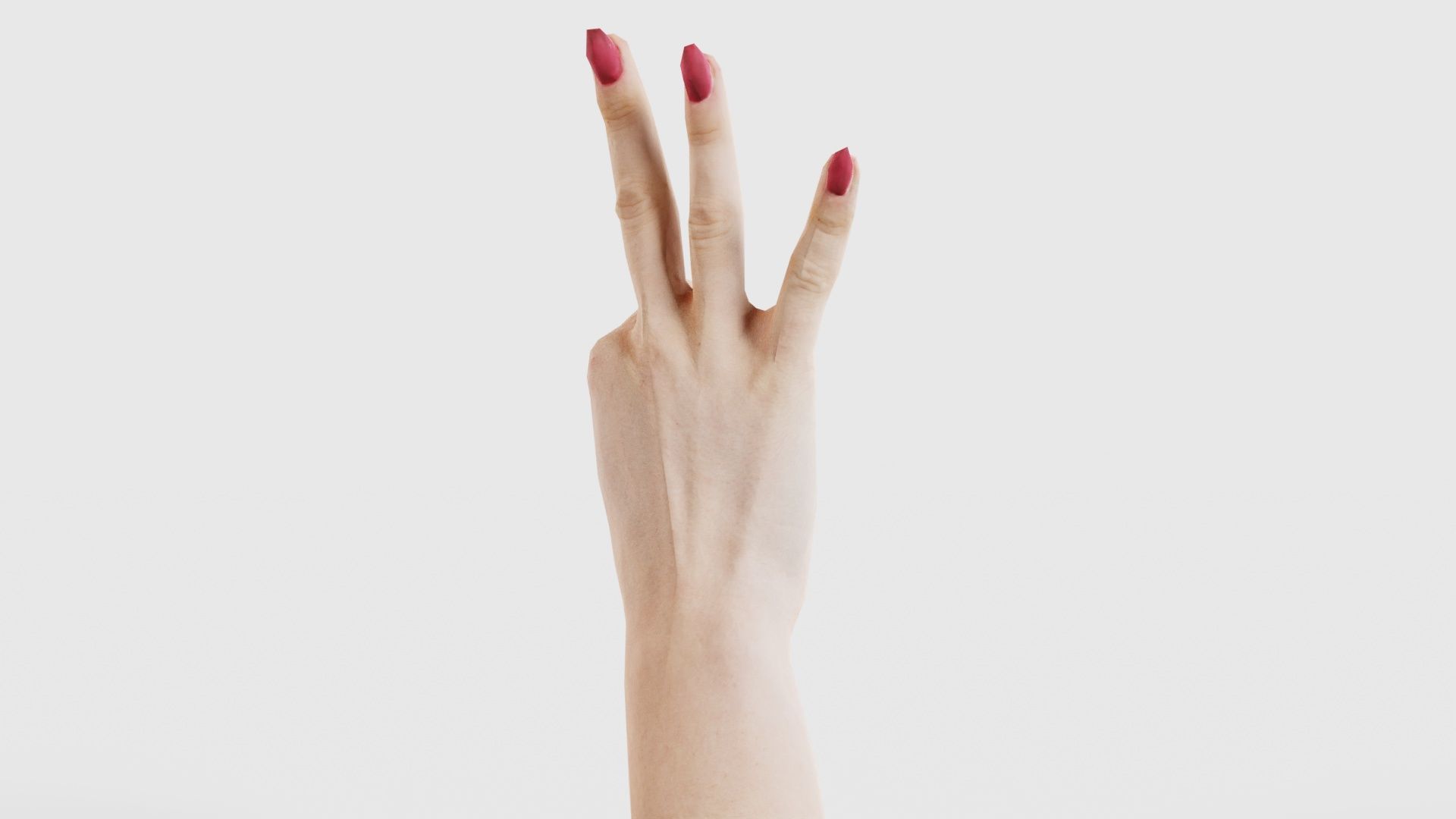 Woman Hand Sign Numbers 9 Low-poly 3D model_19