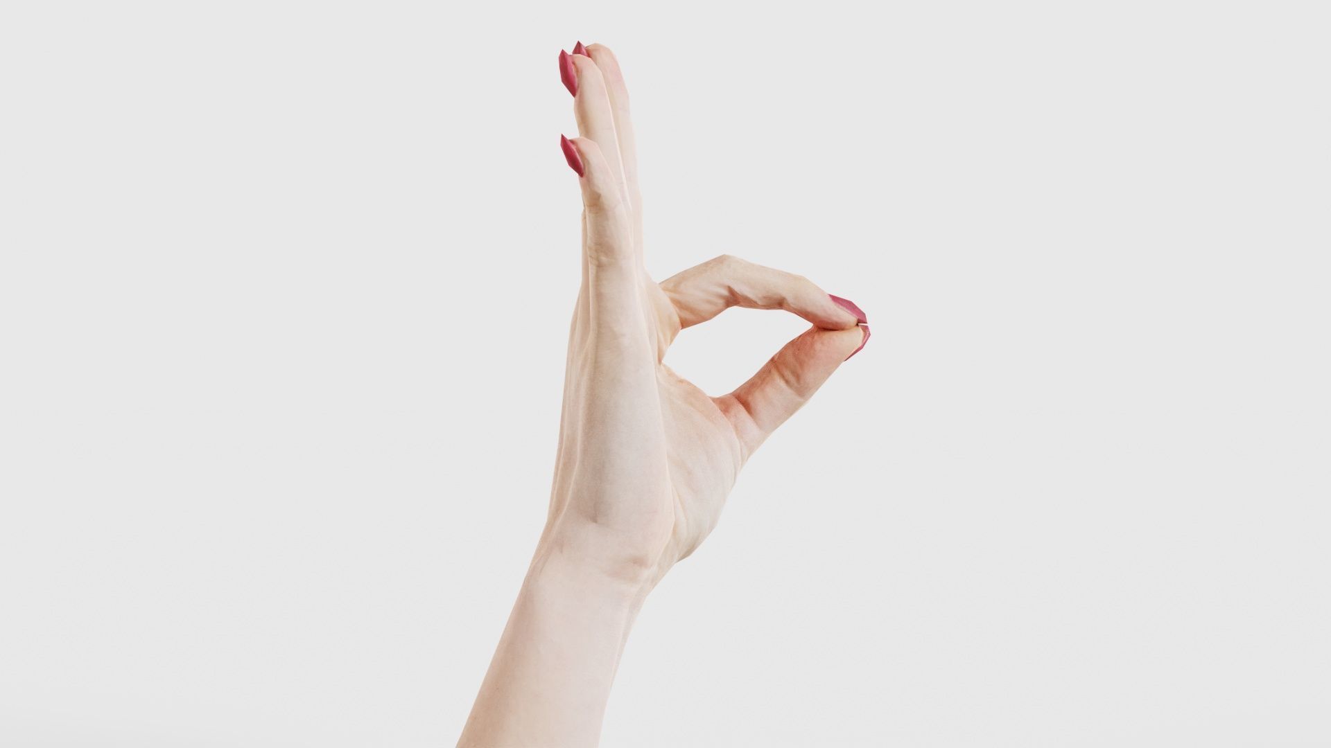 Woman Hand Sign Numbers 9 Low-poly 3D model_17