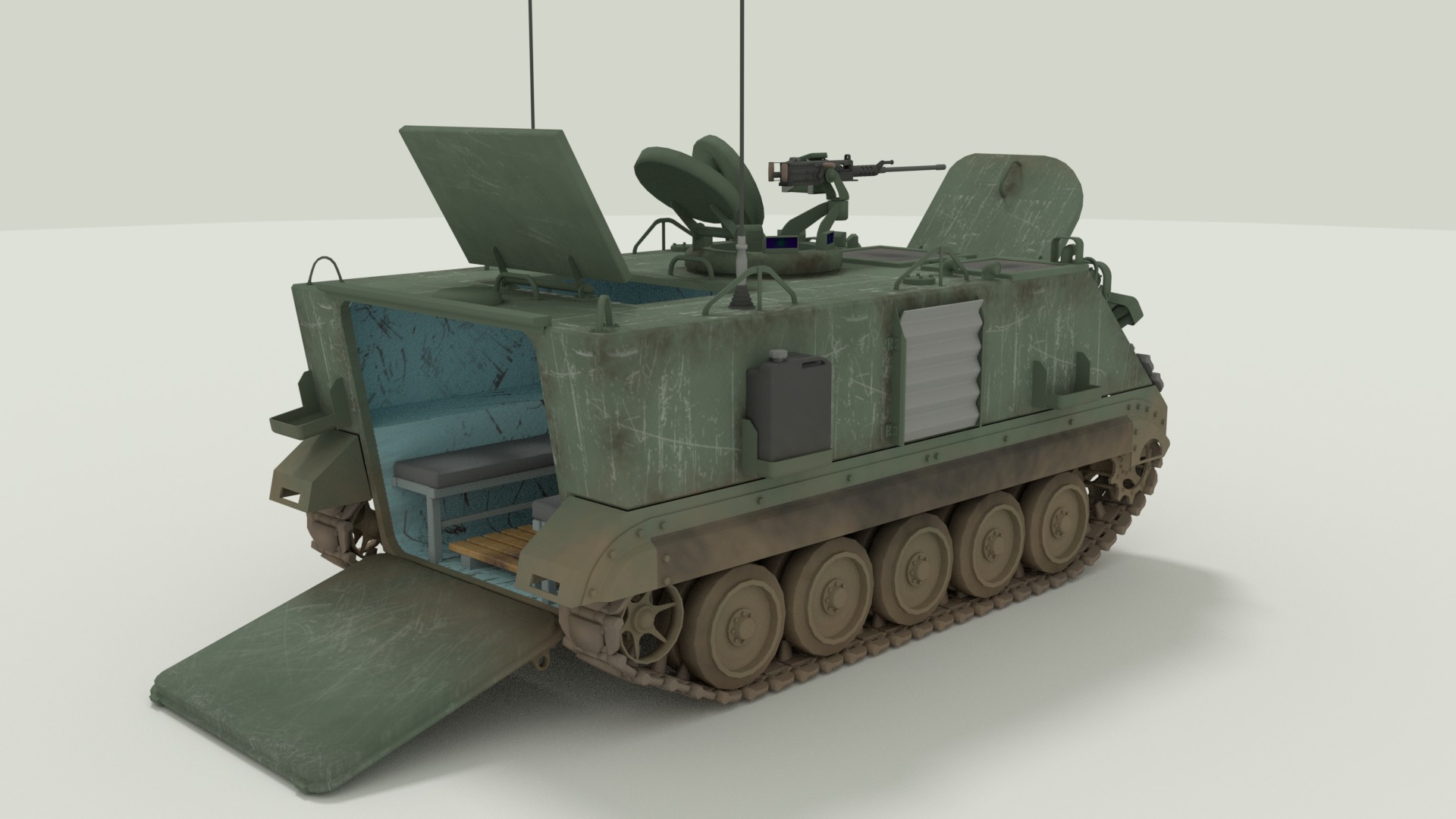 M113 Armored Personnel Carrier 3D model_13