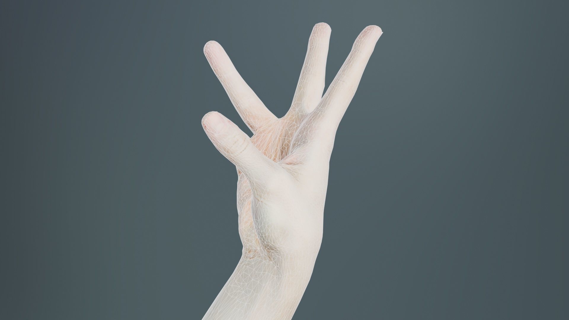 Single Hand 007 Low-poly 3D model_9