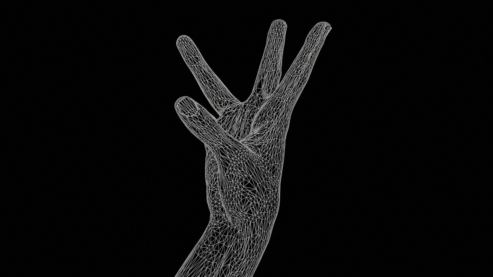 Single Hand 007 Low-poly 3D model_11