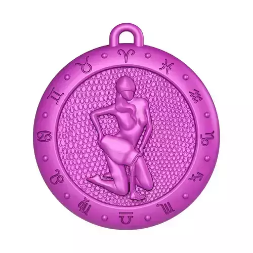 Aquarius Zodiac Pendant 3D print model