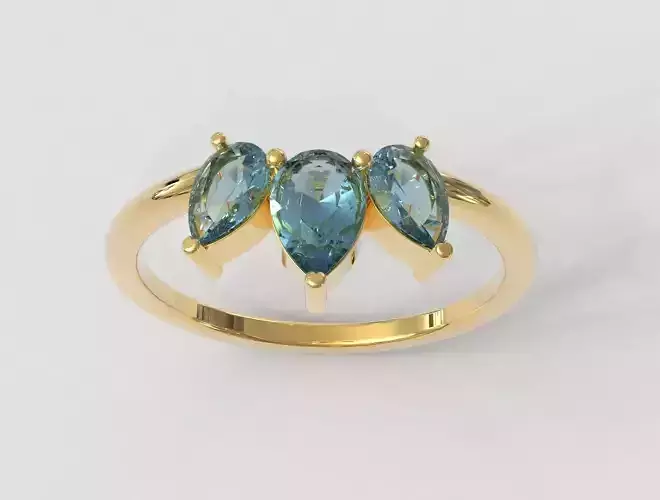 3 Gemstones Ring