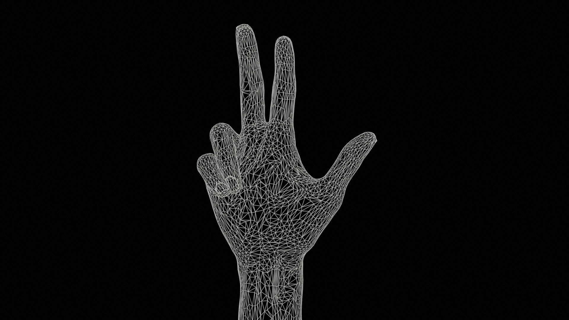 Single Hand 021 Low-poly 3D model_11