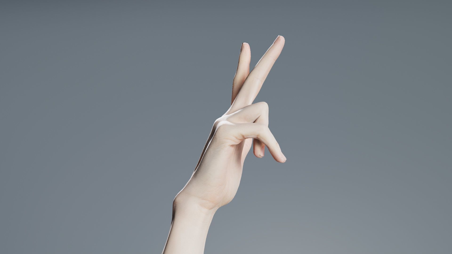 Single Hand 021 Low-poly 3D model_3