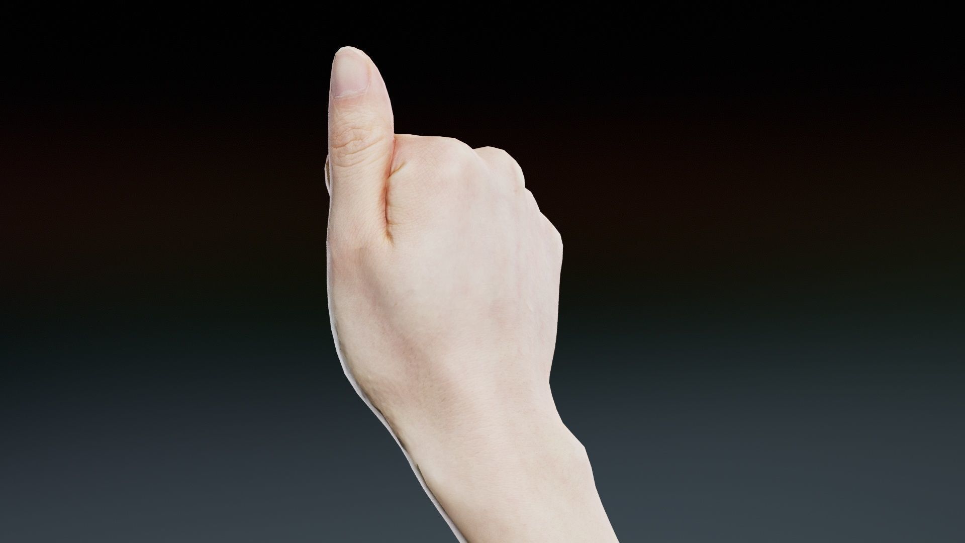 Finger Alphabet A Low-poly 3D model_4