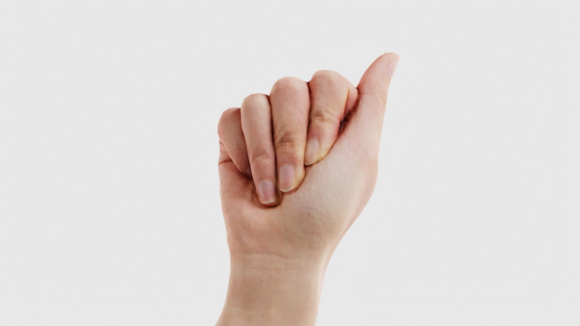 Finger Alphabet A Low-poly 3D model_17