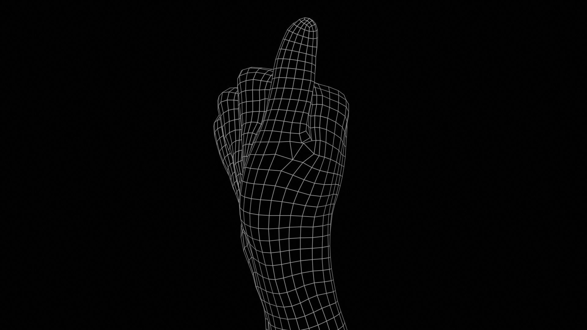 Finger Alphabet A Low-poly 3D model_11