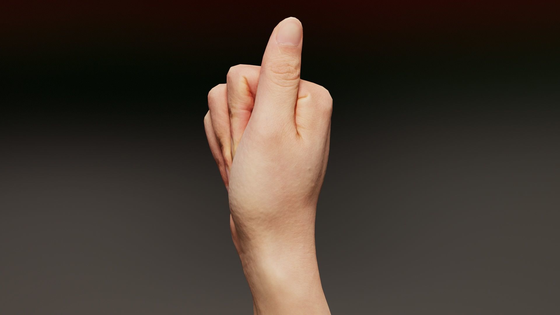 Finger Alphabet A Low-poly 3D model_5