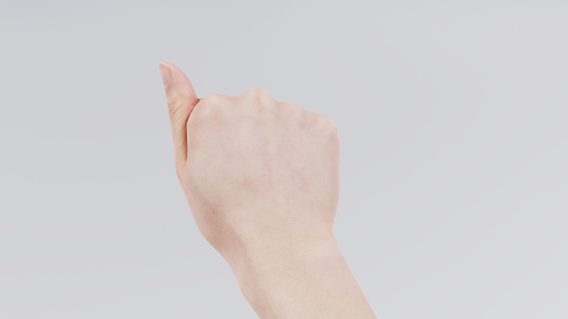 Finger Alphabet A Low-poly 3D model_6